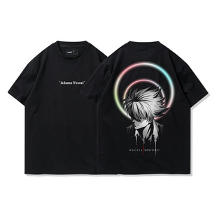 TEE7-日系动漫新世纪福音战士EVA渚薰短袖水洗做旧复古纯棉T恤