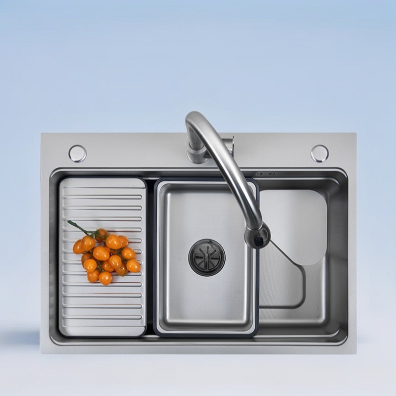 多功能洗碗池 SUS304不锈钢水槽 宽边厚面板厨房大单槽一体化