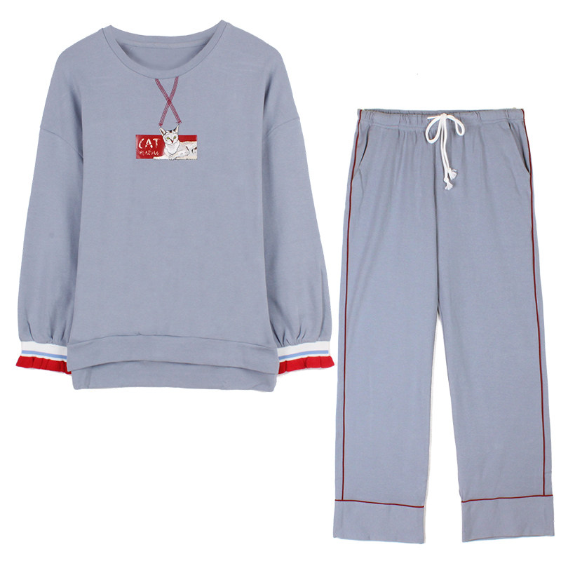 家居服套装秋季清新冬全带胸垫