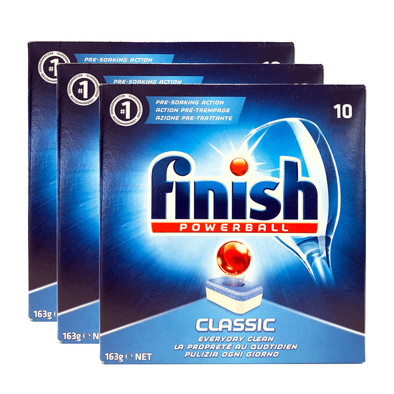 【自营】Finish洗碗机亮碟洗涤块489g30粒西门子碟碗清洁剂洗碗块