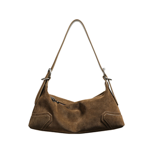 【小优家包包】HOYOZI 真皮磨砂机车腋下包包女单肩斜挎包2025秋