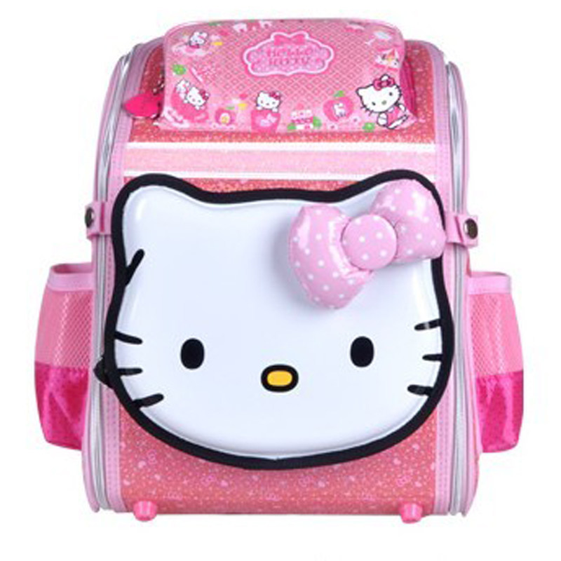 正品Hello Kitty1-3年级学生减负护脊书包休闲双肩背包立体HK3194