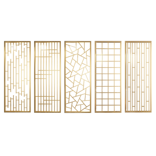 北欧铁艺屏风隔断餐客厅轻奢入户玄关网红装饰现代金属格栅镂空墙