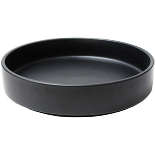 云和堂西式8寸浅口盘子 可层叠西餐盘汤菜盘简餐盘深盘 黑白双色