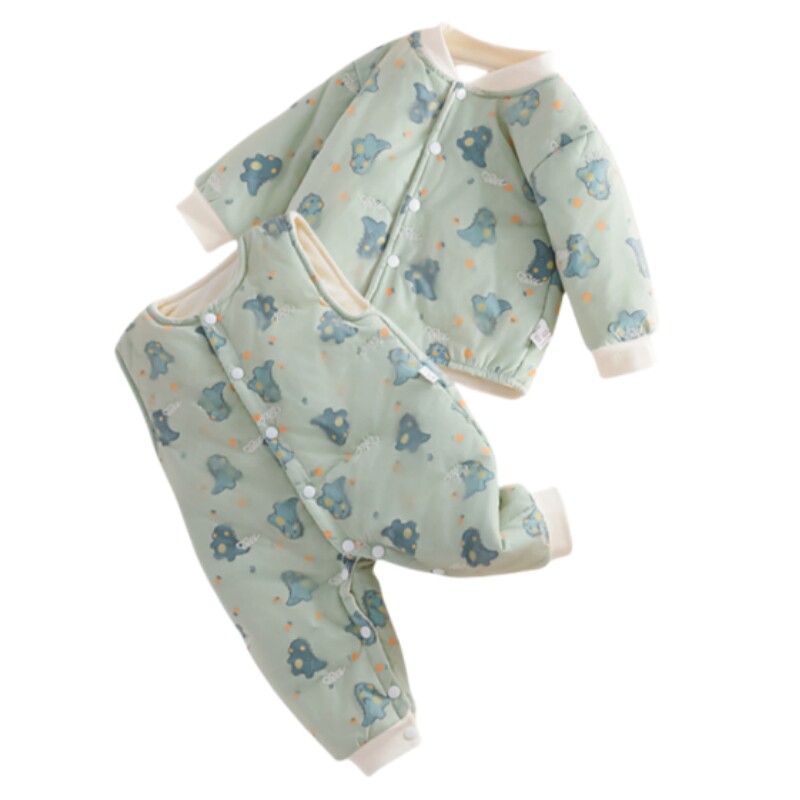 婴儿背带裤秋冬宝宝衣服棉衣套装幼儿外出服分体棉服加厚外套冬季