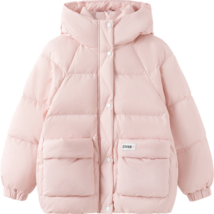 巴拉巴拉女童羽绒服中大童宝宝中长加厚外套冬季新款童装儿童白色