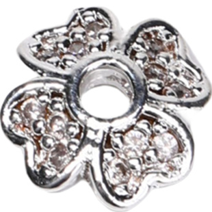 保色银花托配件 手作饰品爱心隔珠精致diy项链甜美简约小众高级感