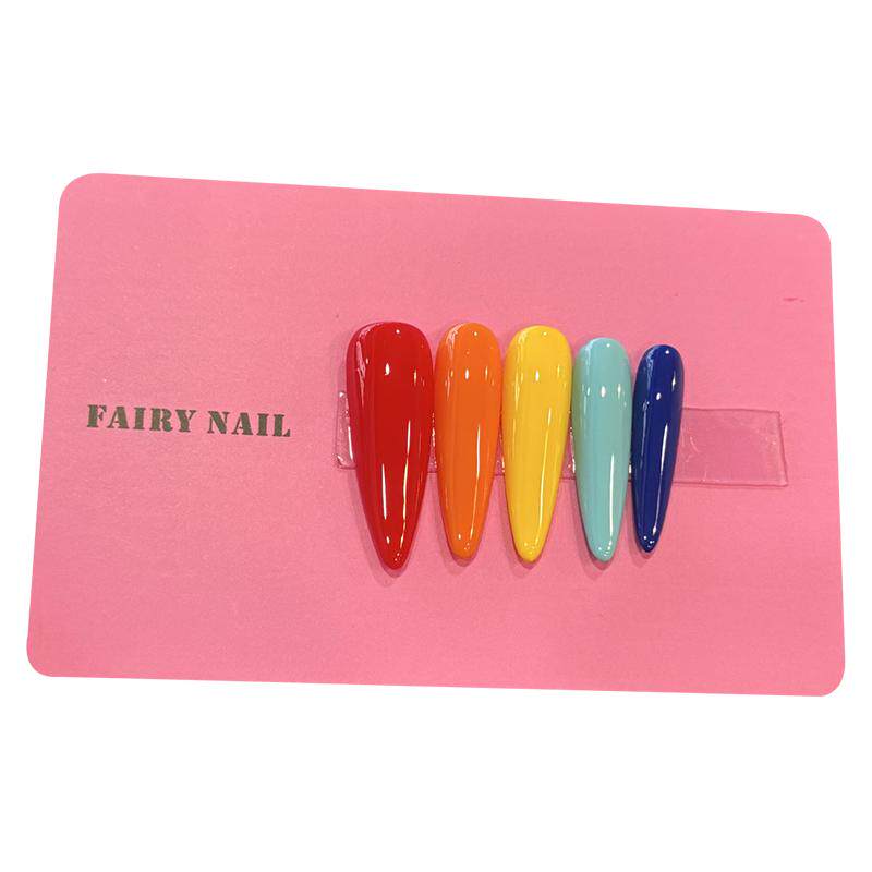 小红书爆款手工穿戴甲多巴胺短款撞色波点元气少女显白纯色马卡龙