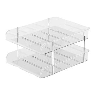 桌面书架透明书本收纳架办公室桌上学生学习分层书桌置物架收纳