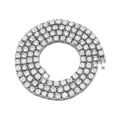 满钻网球链3mm4mm5mm单排钻Tennis chain项链嘻哈潮男女街头说唱