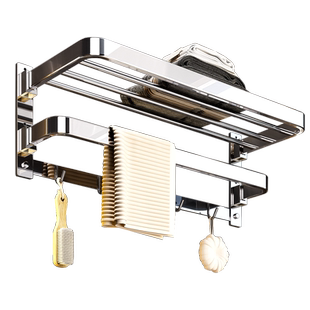 毛巾架304不锈钢浴室置物架卫生间浴巾架免打孔卫浴五金挂架套装