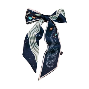 2025新款百搭仿真丝斜纹绸绑包包小长条简约潮流韩版扎发丝巾发带