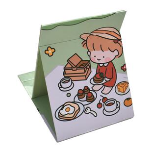 台式化妆镜桌面可立大号折叠小镜子女便携宿舍学生纸镜随身梳妆镜