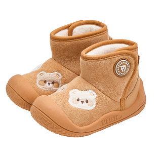 泰兰尼斯学步鞋冬季男宝宝女宝宝加绒加厚中帮雪地靴男童女童棉靴