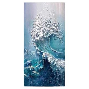 风生水起海浪玄关装饰画走廊壁画现代餐厅大芬村油画抽象肌理挂画