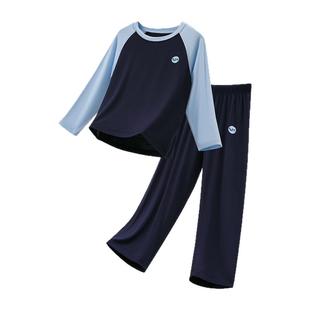 也太舒服了吧 春夏款儿童睡衣中大童家居服男童空调服青少年冰丝