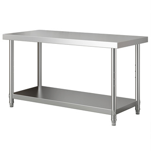 加厚双层不锈钢工作台厨房操作台酒店打荷打包台饭店灶台桌子定制