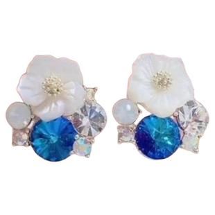 新款森系花朵设计感耳钉女925银针耳坠ins小清新耳环网红时尚潮女