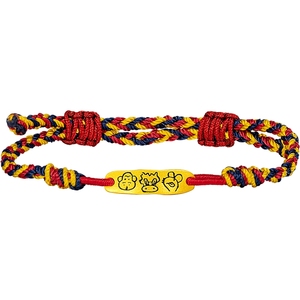 潮宏基三合生肖黄金手链足金手绳手饰古法珐琅鼠龙猴新年礼物L