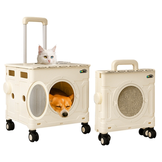 双层猫包外出便携宠物拉杆箱大容量航空箱猫咪专用折叠箱可上飞机