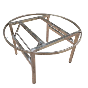 加厚可折叠不锈钢圆桌架方桌餐桌腿便携式餐桌脚活动桌架可定制