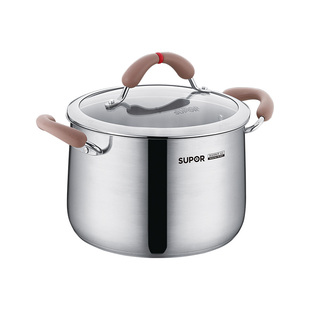 苏泊尔304不锈钢汤锅家用加厚大容量无涂层煮粥蒸锅燃气电磁炉用