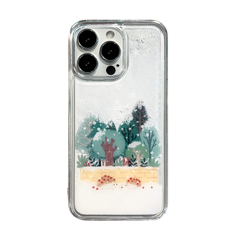 原创设计适用iphone14promax手机壳雪花流沙iphone xr/xs苹果13/12/11保护套iPhone8p