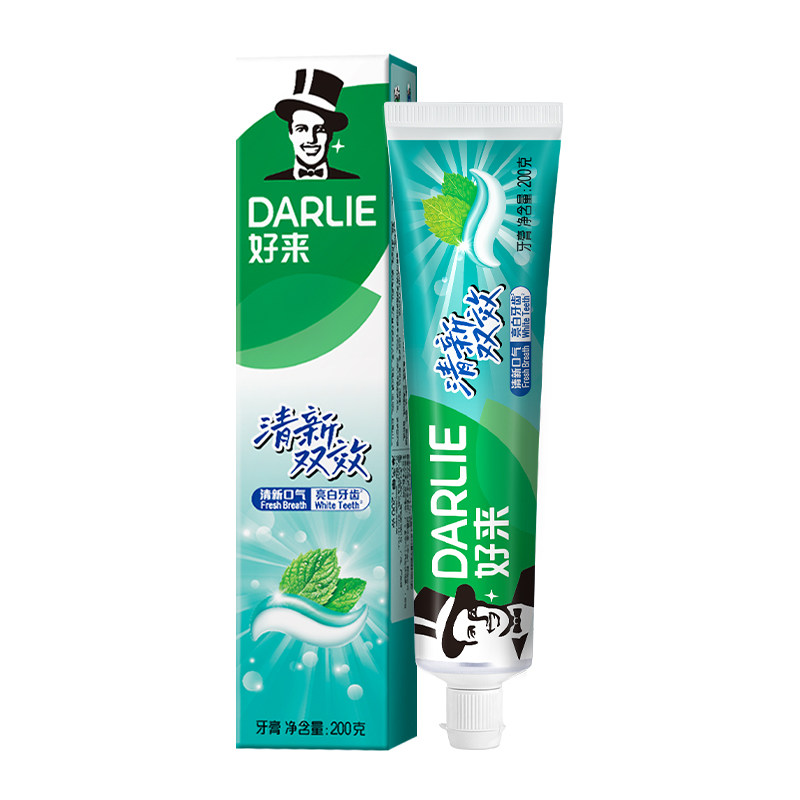 好来黑人牙膏双重薄荷清新双效清新口气成人含氟亮白正品官方  含实拍商品图