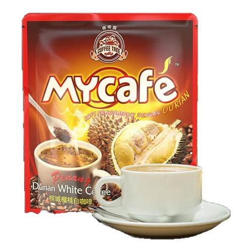 马来西亚咖啡树槟城白咖啡榴莲味三合一速溶咖啡粉600g袋装15包