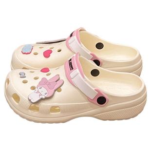 hellokitty拖鞋女款可外穿防滑透气巨好看舒服有足弓洞洞鞋女生夏