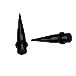 亚克力黑色尖锥耳扩 防过敏扩耳器 穿刺饰品 1.6到30mm扩耳洞