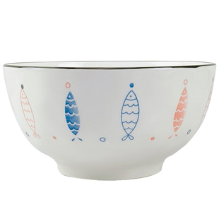 景德镇陶瓷碗家用2026新款6英寸吃饭碗高颜值5米饭碗10个装釉下彩