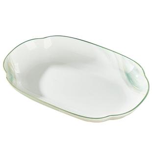 鱼盘家用蒸鱼盘子陶瓷餐具高颜值菜盘大号的好看的可微波装鱼盘子