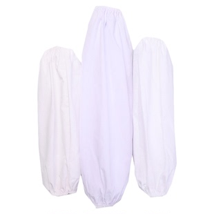 白色棉袖套工作中长款食堂纯棉劳保护袖筒护士医院纯白套袖防污脏