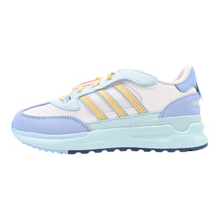 Adidas阿迪达斯新款儿童鞋男女小童三叶草跑步鞋拼色休闲鞋KZ7306