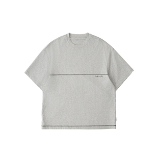 【重磅棉280g】HalfwayHouse原创夏季日系中性撞色短袖简约T恤