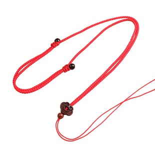 简约风手工编织吊坠绳子血檀木祥云项链绳子木牌玉佩男女款挂件绳