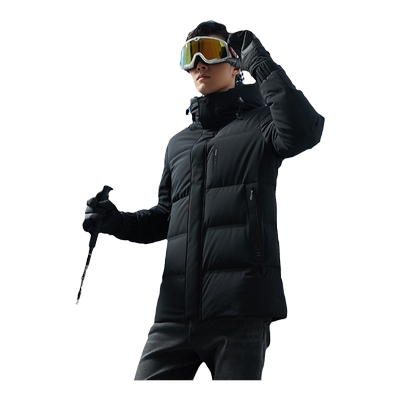 古鲨中长款连帽石墨烯羽绒服