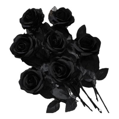 仿真黑色花束黑红玫瑰仿真花