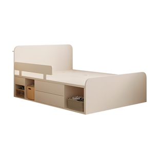 儿童床榻榻米高箱带抽屉储物床实木女孩小户型男孩带围栏多功能床