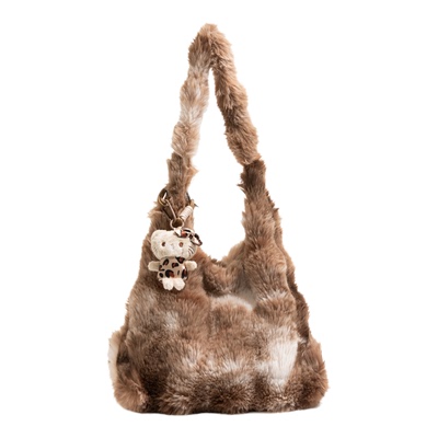 复古扎染小众毛绒女包2025冬季