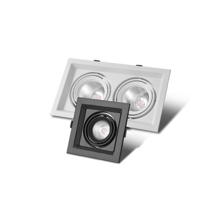 led格栅灯单双头筒射灯长方形网格吊顶嵌入式家用商用店铺斗胆灯