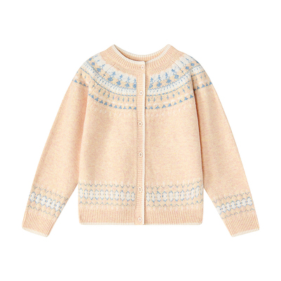 笛莎童装女童毛衣冬季新款儿童女孩中大童加厚针织衫外套甜美开衫