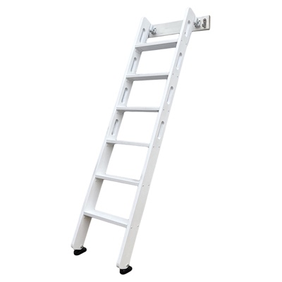 白色垂直收纳子母床贴墙折叠楼梯