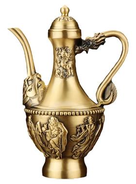 黄铜酒壶摆件龙凤酒壶