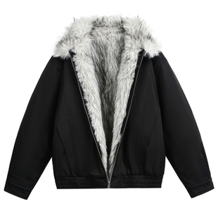 DESIGNSECRETS 25FW美式解构毛领座山雕棉服男款潮牌保暖棉衣外套