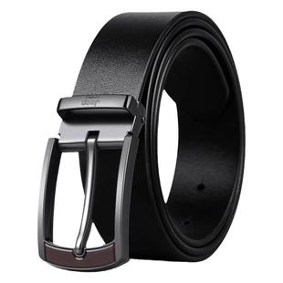 Jeep头层牛皮男士针扣皮带真皮腰带年轻人2026新款西装裤带正装韩