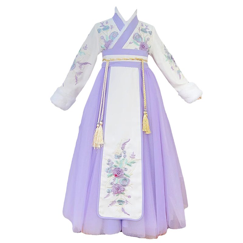 女童汉服披风秋冬中国风连帽斗篷