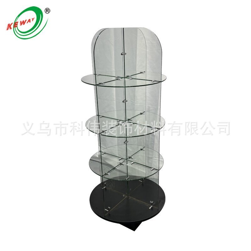 跨境烟店精品店带灯多层全透明商用展示柜储物柜glass display