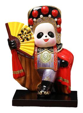 中国风川剧京剧熊猫摆件出国礼品